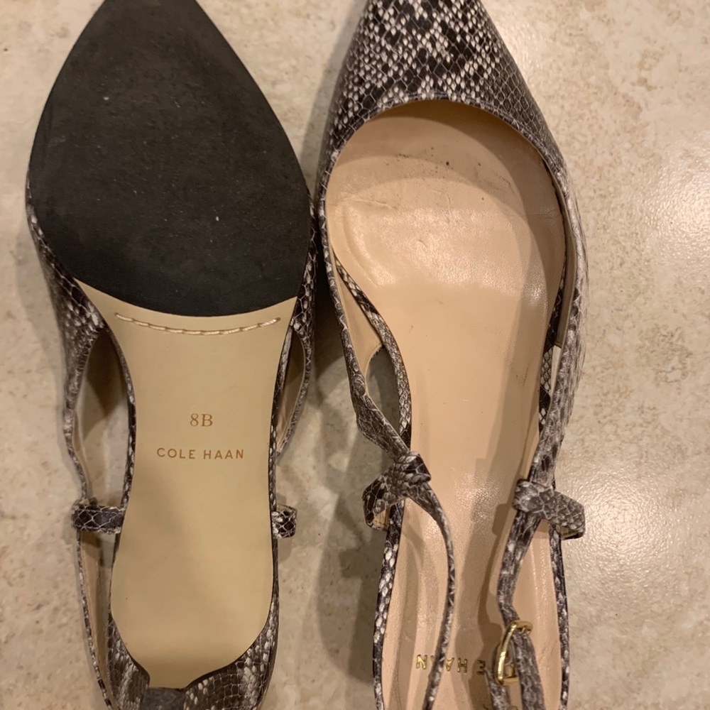 Cole haan snake print heels .